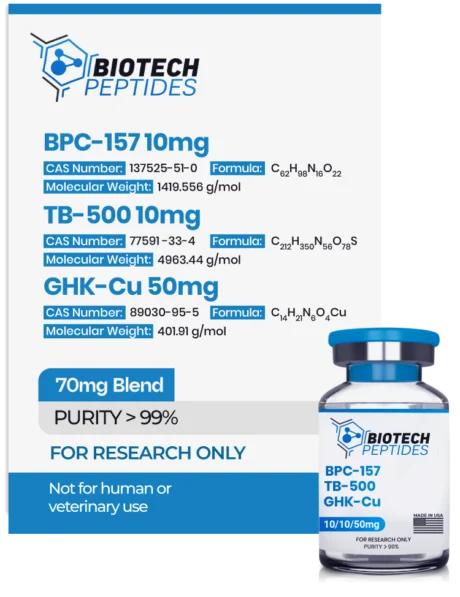 BPC-175 10mg TB-500 10mg GHK-Cu 50mg 70mg Blend {5 vials}